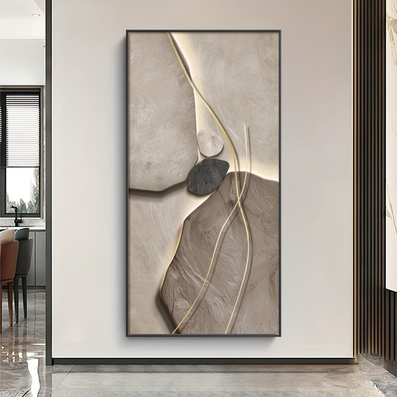 Arte de Parede Vertical Inspirada no Wabi-Sabi Moderno - Design Simples e Luxuoso para Decoração de Alpendre e Corredor